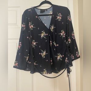 Ted Baker London Floral Faux Wrap Top